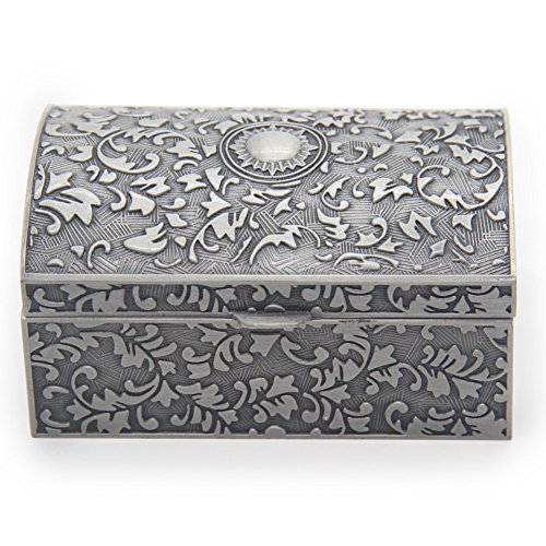 AVESON Vintage Metal Jewelry Box Small Trinket Storage Organizer Box