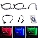 Relohas RGB LED Strip Light, 5050 SMD 2pcs 18leds 30cm PC Computer Case Light, Fixed by Powerful Magnet with Multi Function RF Remote Controller Suitable for Desktop Computer Mid Tower Case