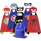 ROMASA Cartoon Capes for Kids with Felt Masks-5 PCS Best Halloween Birthday Costume for Kids