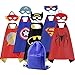 ROMASA Cartoon Capes for Kids with Felt Masks and Drawstring Bag-5 PCS Best Halloween Birthday Dress up Costume for Kids
