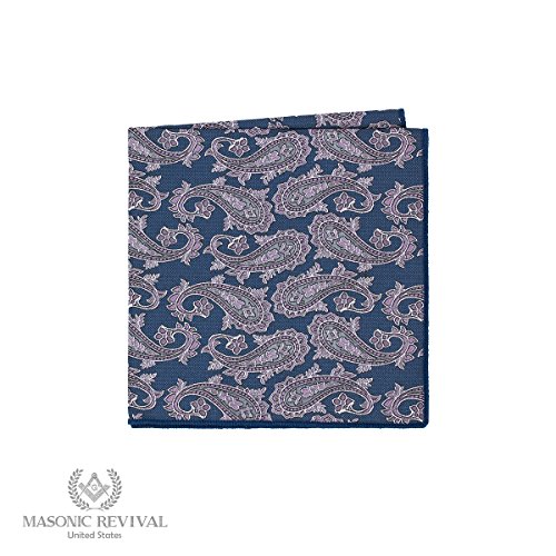 Azul Paisley Pocket Square by Masonic Revival (Handkerchief)