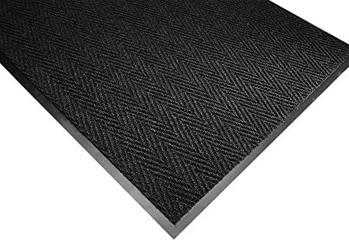 RELIUS SOLUTIONS CN0048CH Ribbed Chevron Carpet Mat, 4' x 8', Charcoal