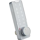 Electronic Cabinet Lock Kit Keyless Entry Door Lock w/Handle&amp;Security Key | Digital Cabinet Electronic Coded Lock with Emergency Power Interface, 12-Button Keypad for Furniture Hotel Company Factory