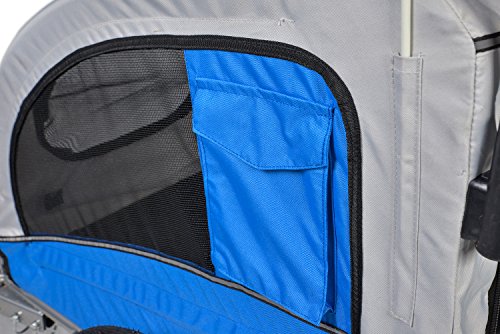 Enjoi Pet Bike Trailer Dog Cat Bicycle Carrier Stroller Jogger Shopping Cycling Wagon (Grey & Blue)