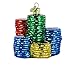 Old World Christmas Poker Chips Glass Blown Ornament