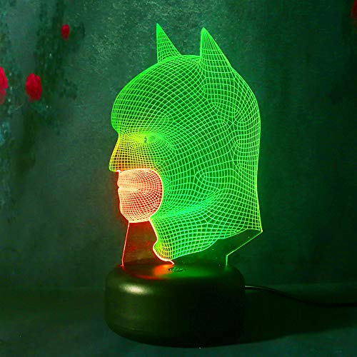 Amroe 2018 Marvel Hero Batman - Double Mix Colors 3D Night Lights 7 Colors - Acrylic LED Lights - Best Gift Toy Decoration(Touch Control)