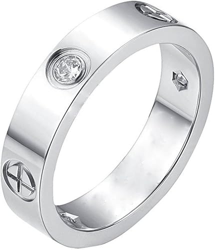 Amazon Fintier 男女兼用 クロス ビス サージカルステンレス ペア リング カップル 指輪 メンズ レディース Loveリング ｃｚダイヤを付き シルバー ゴールド ピンクゴールド ネックレス 通販