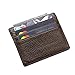 MEKU Slim Front Pocket Leather Wallet Business Credit Card Case Sleeve Minimalist Wallet with ID Window Chocolate