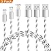 MAXGADGET Lightning Cable, iPhone Cable 3Pack(3FT+6FT+10FT) Nylon Braided Lightning to USB Charging Cables iPhone Charger for iPhone 7/ SE / 6s/ 6 Plus/ 6, iPad Air 2, iPad Pro and More-Silver