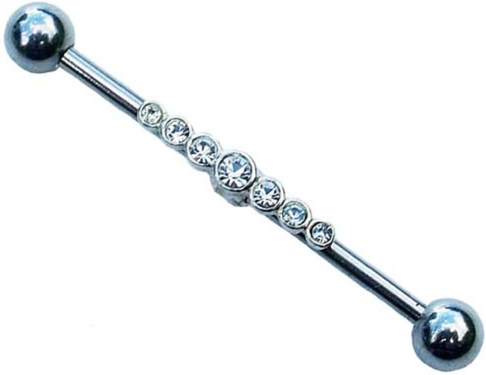 Aremika Clear Crystal Industrial Scaffold Piercing Bar-30mm Size
