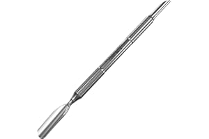 STALEKS PRO Staleks Manicure pusher EXPERT 90 TYPE 2 – Stainless Steel – Professional Cuticle Tool (beveled and rounded wide pusher)