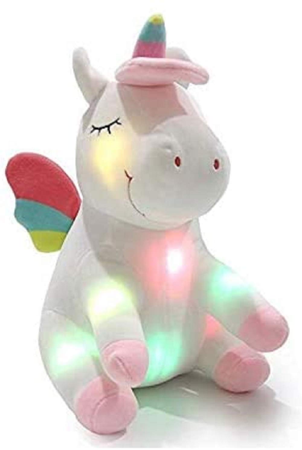 1Pcs Toys for Children Plush Unicorn Toy Tool Soft Present Birthday Party Gift Light Up LED Stuffed Plush Toy Colorful Glowing 30cm white