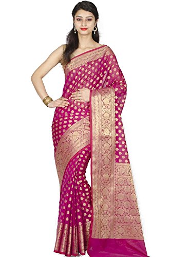 Chandrakala Magenta Banarasi Art Silk Saree
