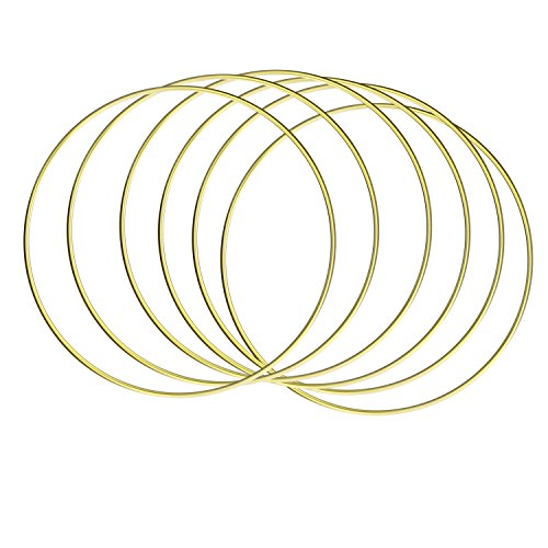Aboat Set of 6 Dream Catcher Metal Rings, Macrame Ring for Dream Catcher and Crafts, Gold, 6 Inch