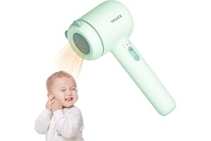 YALICE Cordless Kids Hair Dryer for Infant, Low Heat Gentle Air Rechargeable Small Hair Blow Dryer for Baby Butt Skin with 3 Speed Settings, 0-3 Years Using (Green)