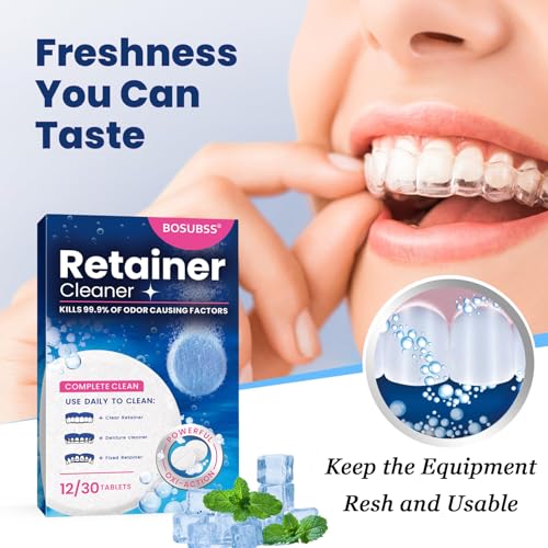 Yoerxing Denture Cleaning Tablets, Retainer Cleaner, Complete Clean for Dental Appliances, Clean, Effective Dental Cleaning for Teeth and Retainers