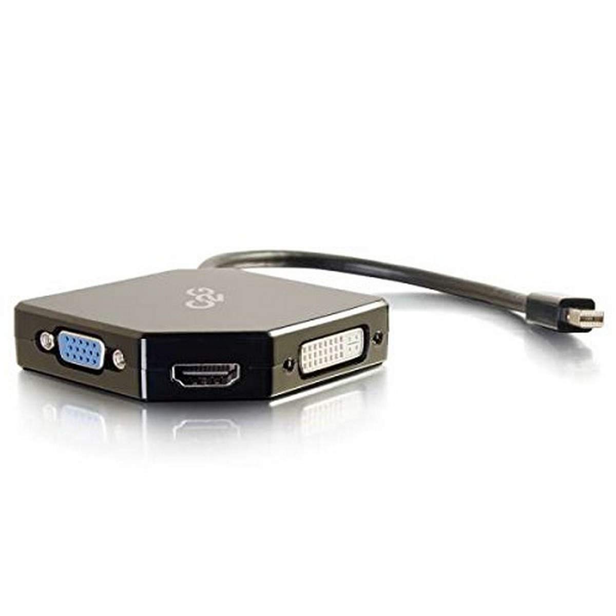 C2G Mini Display Port Adapter, 4K, Display Port to HDMI, VGA, or DVI, Black, Cables to Go 54341