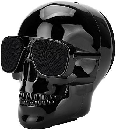 Plating Skull Protable Wireless Bluetooth Stereo Speaker with HD Sound and Bass,Cool Stylish Design Speaker, Perfect Halloween Festival Gift (Black)