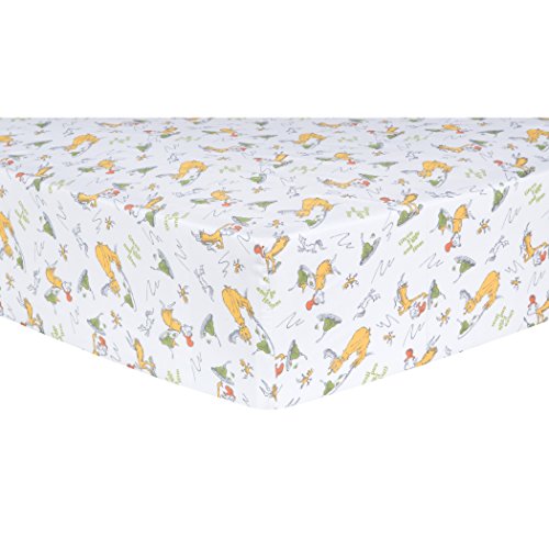 Trend Lab Dr. Seuss Sam-I-Am Fitted Crib Sheet, Orange/Green/Yellow/Gray