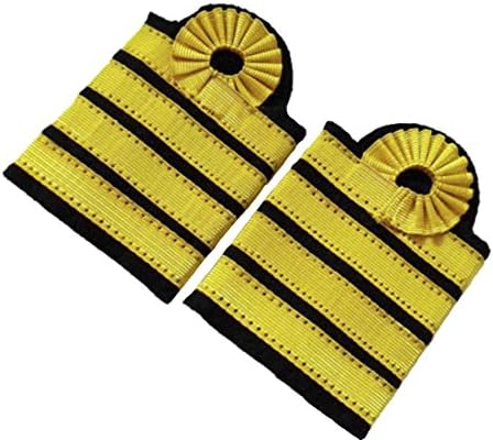 TZSJGL 4 Bars Gold Stripes Epaulet Pilot Epaulettes Captain Shoulder Royal Navy Uniform
