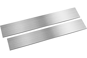 szkoo 2pcs 304 Stainless Steel Flat Bar, 1/8" x 2" x 12" (TxWxL) Brushed Finish Trim Strips Stainless Steel Sheet for Kitchen DIY Craft Making