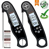 ANSKANI Instant Read Meat Thermometer - Chef Waterproof Kitchen Thermometer with Backlight & Calibration. Digital Food Thermometer for Kitchen, Outdoor Cooking, BBQ, and Grill!(2 Pack)