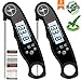 Meat Thermometer 2 PACK-Best Digital Instant Read Food Thermometer for Cooking Kitchen,Candy,BBQ,Grill,Milk-Quick Read Waterproof Folding Probe Thermometer with Backlight and Calibration Functions