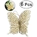 Tinksky 6Pcs Christmas Butterfly Christmas Decorations Christmas Tree Ornaments Wedding Party Decorations 3