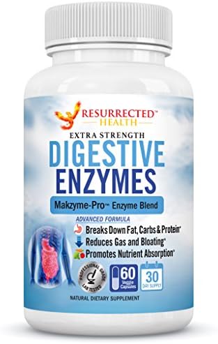 Digestive Enzymes - AIDS in Digestion and Nutrient Absorption - Multi Enzyme Supplement for Bloating &amp; Gas Relief - Helps with IBS + Stomach Aches + Lactose Intolerance + Leaky Gut + Acid Reflux