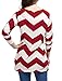 Allegra K Woman Zig-Zag Pattern Knitted Loose Tunic Shirt Red White M