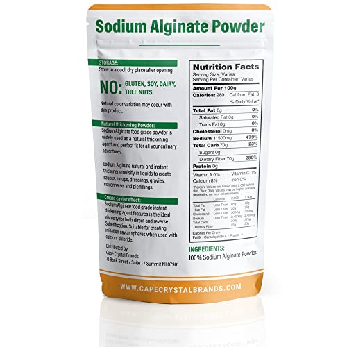 Sodium Alginate 100 Food Grade Natural Thickening Powder & Gelling