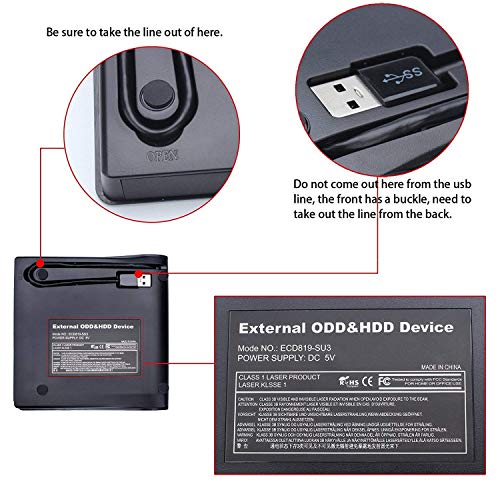 USB 3.0 External DVD CD Drive Burner,TENNBOO Portable CD/DVD-RW Burner Writer Player for Laptop Notebook PC Desktop Computer,High Speed Data Transfer Support Windows XP/Vista/7/8/2000,Mac OS