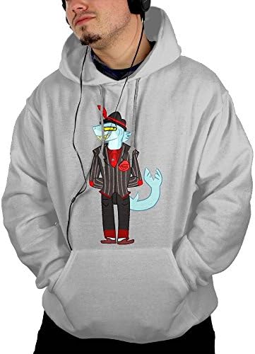 Gentleman Shark Pullover Sweater Mens Hooded With Pocket Nice