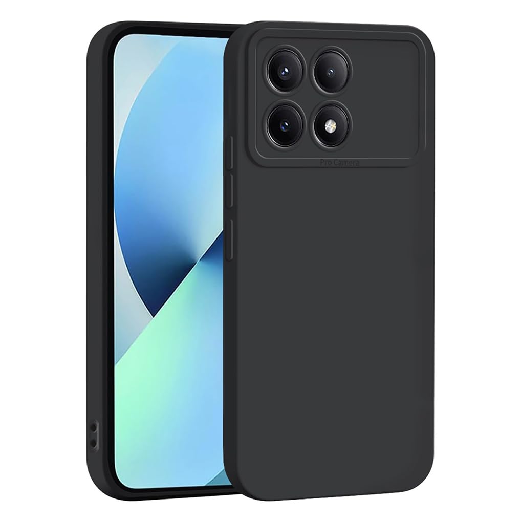 SEAHAI Case for Xiaomi POCO F6 Pro 5G, Ultra Thin Premium Soft Silicone Phone Cover with Thickened Camera Protection Design, Shockproof TPU Bumper Fashion Case Cover - Black