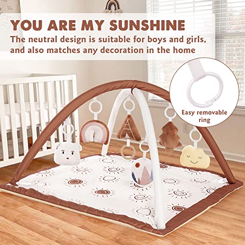 Large Washable Baby Gym Activity Center with Sunshine Play Mat, Visual