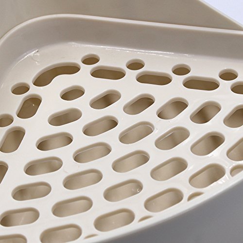 M-Aimee Triangle Potty Trainer Corner Litter Bedding Box Pet Pan for Small Animal/rabbit/guinea Pig/galesaur/hamster/ferret (White) - Thumbnail 3