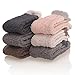 MQELONG Womens Super Soft Fuzzy Cozy Home Sleeping Socks Microfiber Winter Warm Slipper Socks (6 Pairs Solid Color)