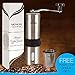 Manual Coffee Bean Grinder, Hand Held Conical Ceramic Burr Mill for Precision Brewing, Portable, Brushed Stainless Steel- Heavy Duty For K-cup, Espresso, French Press, Turkish- Free Bonus Gift