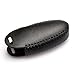 Amooca Genuine Leather Car Remote Key Holder Case Cover For Nissan Pathfinder Versa Juke 370Z Murano Rogue 3-Button Black