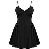 CIDER Women Summer Spaghetti Straps Mini Dress Sleeveless Cocktail V Neck Zipper Short Dresses