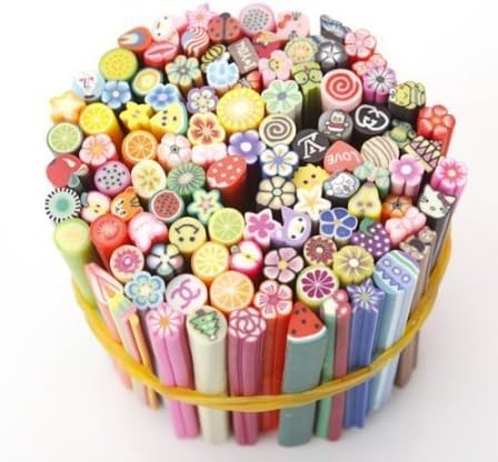 Autek 100 PC 3D Designs Nail Art Nailart Manicure Fimo Canes Sticks Rods Stickers Gel Tips Bs-09 by VIPMALL