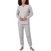 Nautica Womens Pajamas - Cozy Silky Fleece - 2 Piece Long Sleeve Winter Sleepwear Set for Women