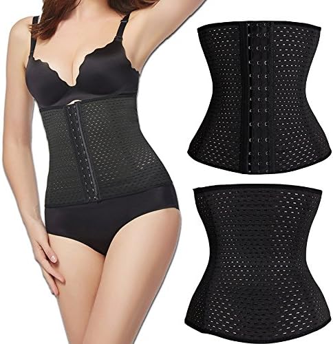 LANJEN Slimming Body Shaper Waist Trainer Belt-Waist，High Elasticity Corsets Training Tummy Control Body Shaper (XXL, Black)