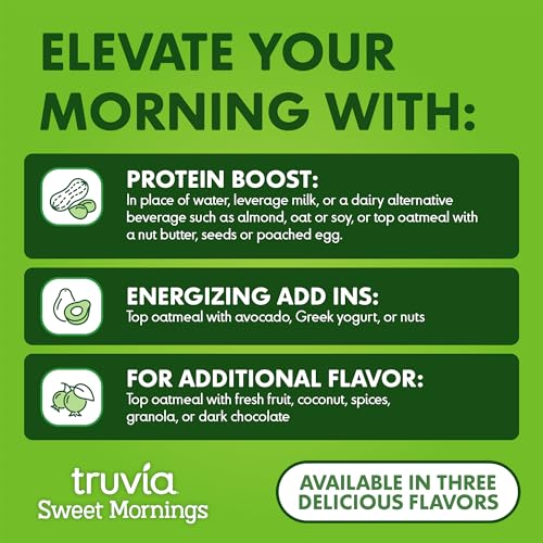 TRUVIA® SWEET MORNINGS™ ORIGINAL INSTANT ROLLED OAT OATMEAL PACKETS, 12 G PROTEIN, NO SUGAR ADDED (6 PACKETS)