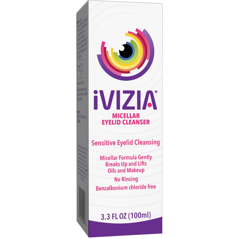 Photo 1 of iVIZIA Micellar Eyelid Cleanser for Sensitive Eyelid Cleansing, BAK-Preservative-Free, Rinse-Free, Gently Removes Makeup, 3.3fl oz Bottle Packaging May Vary?