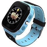ANDROSET Waterproof GSM GPS 2 Way Talk Tracker Smart Watch with Real-time Tracking, Geo-fencing, for IOS Android Apple Iphone Samsung - BLUE