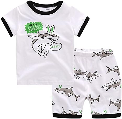 CNBABY Jump-Shark Toddler Boy Cotton Pajamas Summer Clothes (6 Toddler)