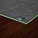 Youphoria Yoga Microfiber Non-Slip Towel - Hot Yoga Mat Towel for Enhanced Grip and Sweat Absorption - Gray with Green Stitching