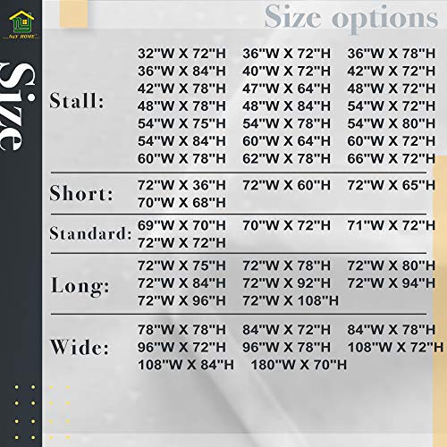 N&Y HOME Fabric Shower Curtain Liner 54 x 78 inches Bath Stall Size