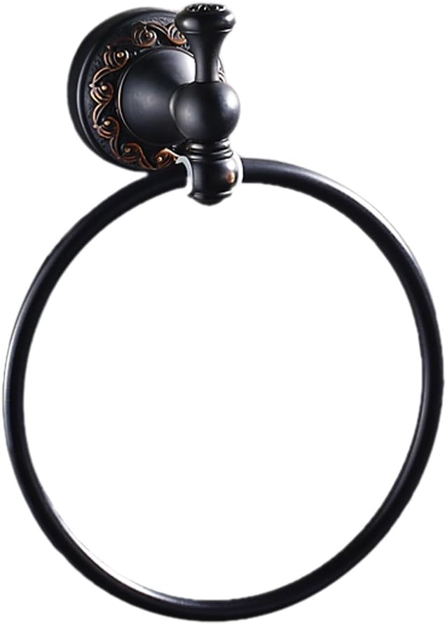 Leyden Black Brass Antique Bathroom Accessories Towel Ring Towel Stand Towel Organizer Towel Holder Towel Hanger, Oil Rubbed Bronze: Home & Kitchen
